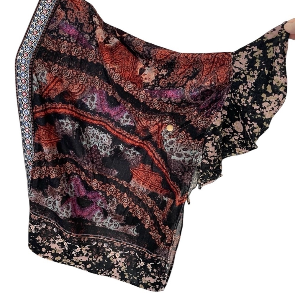 Soft Surroundings Velvet Kimono Topper Open Cardigan One Size Paisley Printed - Picture 10 of 16